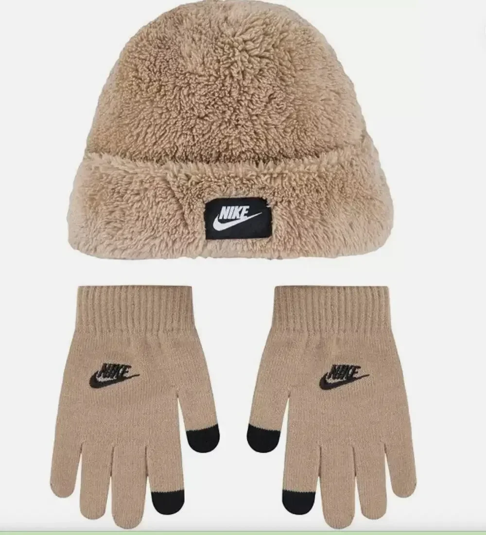 Nike Cozy Peak Sherpa Beanie Gloves Set Youth NWT